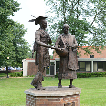 Exterior Campus View - Indian Statue, Main Campus