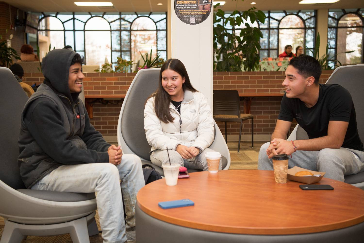 Students in the library.